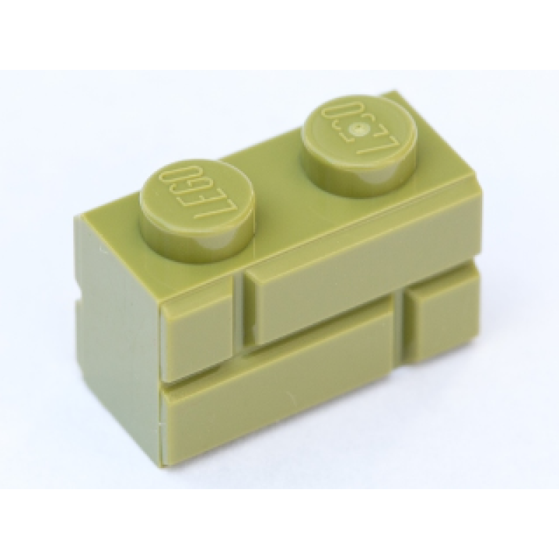 Steen, Aangepast 1x2 met steen motief Olive Green